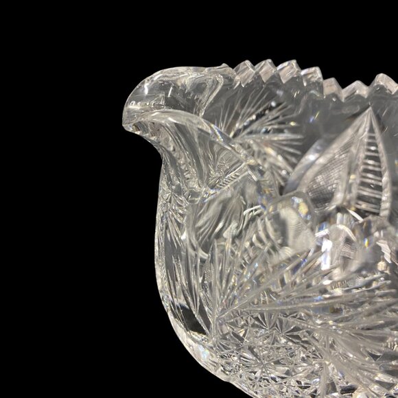 Antique American Brilliant Period Cut Glass ABP 2 Pc Set Sugar Bowl & Creamer - Picture 6 of 16